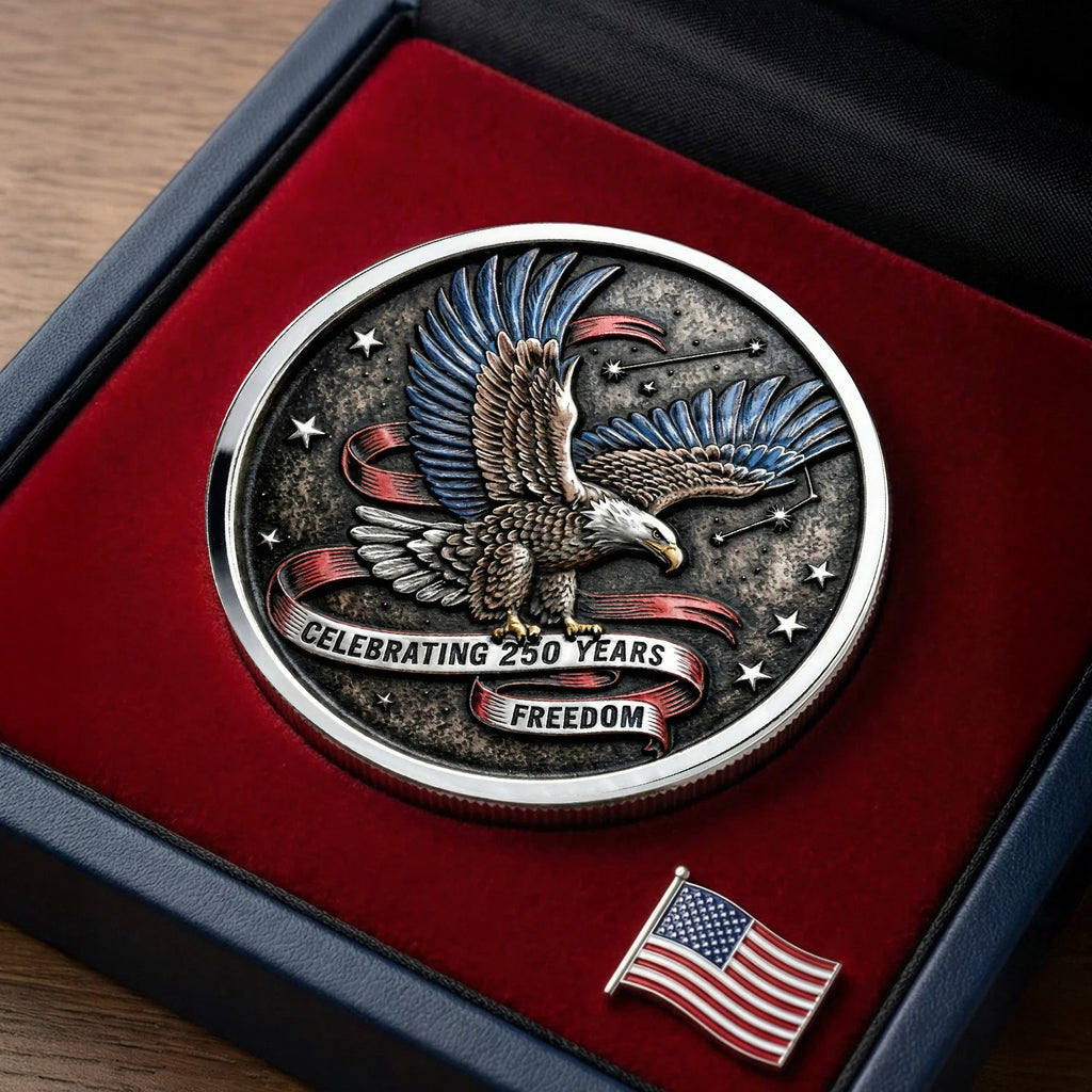 America 250th Anniversary Printed Metal Coin - Personalized Gifts For Patriots 04toqn260226